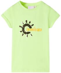 vidaXL Tricou pentru copii, galben neon, 116 GartenMobel Dekor (11176)