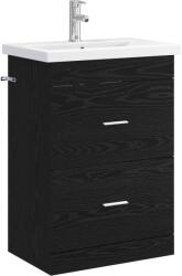 vidaXL Set de mobilier pentru baie Stejar Negru 61 x 40 x 84, 5 cm GartenMobel Dekor (3404367)