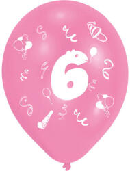  Happy Birthday 6 Ribbon léggömb, lufi 8 db-os 10 inch (25, 4cm) (DPA996580) - kreativjatek