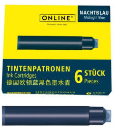  Töltőtoll patron Online standard méretű éjkék 6 db/csomag (PAP3044-0255)