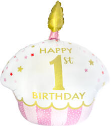  Első születésnap Pink Holographic fólia lufi 66 cm (DPA9916495) - kreativjatek