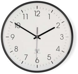 Nedis CLWA6226BK rádióvezérelt óra, 30 cm átmérő, műanyag, csendes szerkezet - kontaktor
