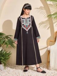 Shein Fekete Trapéz Hosszú Ujjú Maxi Ruha MIX Shein Minták 152