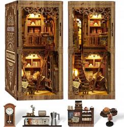 Bedee Book Nook Diy 3D Szett Led Mini Könyvesbolt Összeszerelés Dekoráció ( MINIATUROWY DOMEK BOOK)