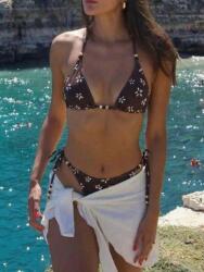 Shein Barna Mintás Bikini Szett Felső Alsó Fürdőruha Shein L