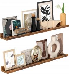 SONGMICS Polc 2 db Mdf lap 80 x 10 cm barna árnyalatok (LWS084K01)