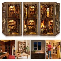 Bedee Miniatűr Házikó Könyv Nook Kreatív Szett Diy 3D Led Ajándék (BOOKNOOK DIY Z ŚWIATEŁKAMI)