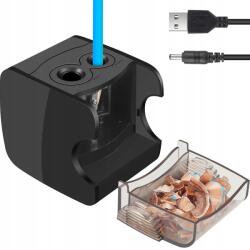 Bedee Fekete Elektromos Ceruzahegyező 6-12mm Tartály Biztonságos Usb (Elektryczna Temperówka Czarna)