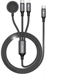 Awei Cablu de date Awei W23, USB-C la USB-C / Lightning / Apple Watch Charger, 100W, 5A, 480Mbps, 1.2m, Negru (6954284007542)