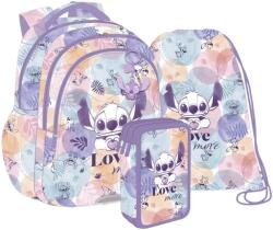 COOLPACK - Jerry iskolatáska szett felszerelt 3 emeletes tolltartóval - Disney Fashion - Stitch - Love more (F029885-1-szett) (F029780)