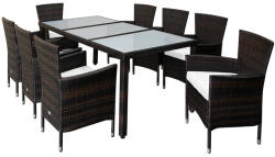 CASARIA Berlin 1+8 polyrattan kerti bútor szett - barna (992967)