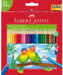 Faber-Castell Színes ceruza készlet háromszögletű + hegyező Junior papagáj Faber-Castell 24klf. szín (FC120524) - web24
