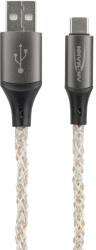ANSMANN USB 2.0 Type C Töltő/adat Fekete/átlátszó 1m LED 1700-0158 (1700-0158)