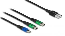 Delock Cablu Delock 87882, USB 2.0 male - micro USB + 2 x USB-C, 1m, Black (87882)