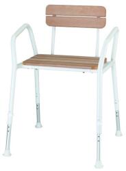  Wooden shower chair with backrest