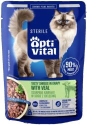  OPTIVITAL Sterile Tasty shreds in gravy with veal - wet cat food - 85g