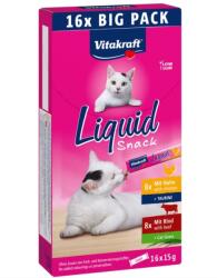 Vitakraft Cat Liquid-Snack with beef and chicken - cat treats - 16 x 15g