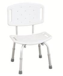 Wilson RF-820 REHA FUND White shower stool with cut-out and backrest