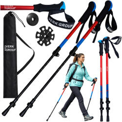 Nordic walking bot, túrabot, piros - állítható trekking bot kiránduláshoz (v14704_CZE)