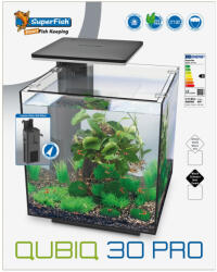 SuperFish Qubiq 30 Pro Black | Modern és energiatakarékos nano akvárium szett - 30 l