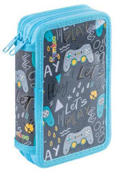  Tolltartó, töltött, 2 emeletes, cipzáras, "Gimboo Jumbo", gamer, kék (DBTS26PL86) - tintasziget