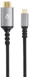 AVAX Kábel, USB-C/HDMI 2.0, fonott, 1, 5 m, AVAX AV9021 , fekete-alumínium (AVAX_AV9021) - kellekanyagonline