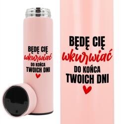  Thermo Bögre Led Kijelzővel, Gravírozható, Rózsaszín (BĘDĘ CIĘ WK***IAĆ)