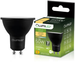Lumileds LED GU10 PAR16 spot izzó 6W = 50W 600lm 3000K meleg fehér 120° fekete LUMILED (LUMLEDF6102)