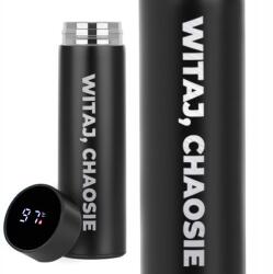 Funandstyle Thermo bögre Termosz Fekete Helló Káosz Led kijelző Ajándék