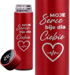 Style Couture Hőálló Bögre Piros Szívverésem Érted Születésnapi Ajándék (Termos Czerwony Moje Serce Bije Dla Ciebie)
