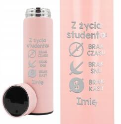  Hőálló Bögre Rózsaszín Iskolai Termosz Diáknak Diákélet Minták (Termos Z Życia Studenta Różowy)