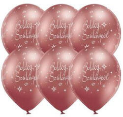  Szülinapi lufi 11" 28cm 6db Boldog születésnapot! Chrome Rosegold (LUFI888598)