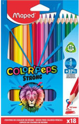 Maped Színes ceruza készlet, háromszögletű, MAPED "Color`Peps Strong", 18 különböző szín (862718)