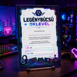  Legénybúcsú oklevél A4 - Gamer