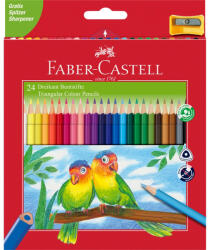 Faber-Castell Színes ceruza készlet háromszögletű + hegyező Junior papagáj Faber-Castell 24klf. szín - suplix