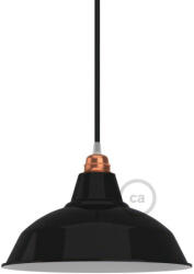 Creative-Cables Creative Cables lámpatest Bistrot lámpaernyő csiszolt fémből, E27 foglalattal, 30 cm átmérőjű KPAM10VNL fekete (KPAM10VNL)