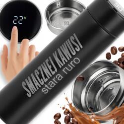 Style Couture Thermo Bögre Led Kijelzővel Gravírozás Fekete Ajándék Ízletes Kávé