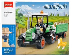 Sluban Metropolis - Zöld traktor építőjáték készlet (M38-B1392)