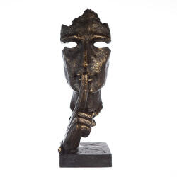  „Silence hatalmas antik hatású férfi arc szobor bronz színben - 39cm (89235)