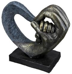  „Szeretet Keze szív formájú, bronz színű szobor - 16 cm (37155)