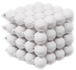  Karácsonyfadísz matt fehér 64 db - 4 cm (101808)