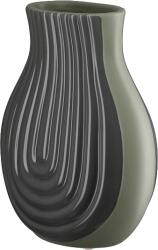  „Curve matt zöld és fényes szürke kerámia váza - 20 cm (61115)