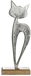  „Luna alumínium cica dekoráció fa talppal - 32 cm (48916)