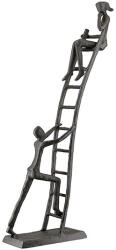 Gyönyörű kovácsoltvas létrán lévő páros szobor antik sötét színben - 34 cm (84293)