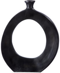  Nagy méretű palack formájú fekete színű alumínium váza 30cm (69133)