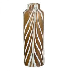  Glassart üvegváza barna-fehér csíkos mintával - 27 cm (59224)
