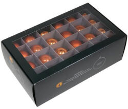  Fényes és matt felületű, mandarin színű, üveg karácsonyfadísz gömb, 48 db - 4 cm (504607)