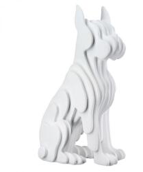  Modern fehér kutya szobor - absztrakt dizájn - 22 cm (57958)
