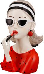  „Lady mit rotem Lippenstift műgyanta szobor - 26 cm (37717)
