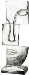  Hatalmas antik hatású alumínium női arc szobor ezüst színben - 44cm (53984)